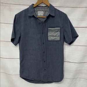 Men's on the byas brand - blue Casual Button Down Shirt Medium